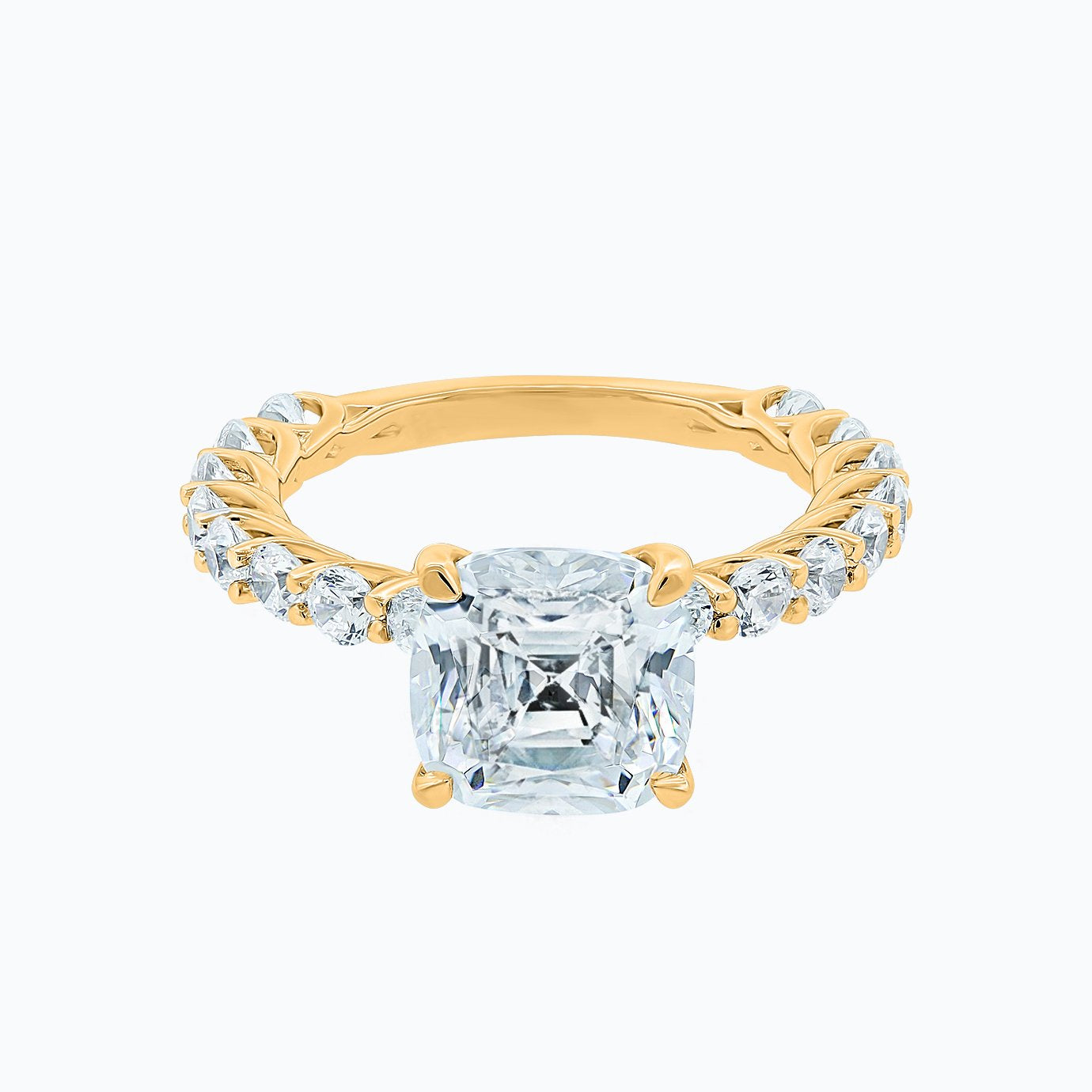 3 CT Cushion Pave Moissanite Engagement Ring