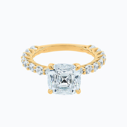 3 CT Cushion Pave Moissanite Engagement Ring