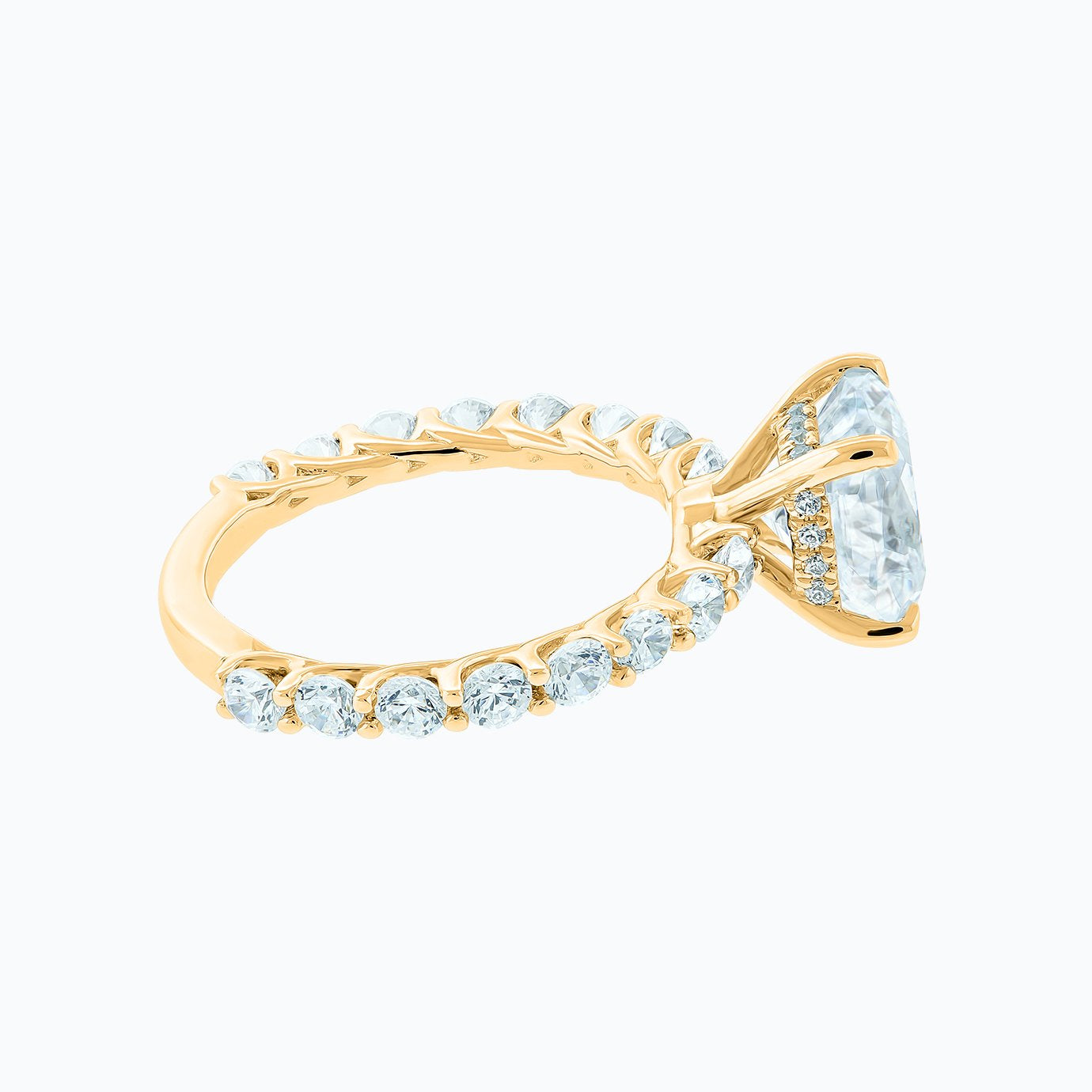 3 CT Cushion Pave Moissanite Engagement Ring