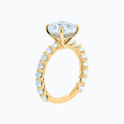 3 CT Cushion Pave Moissanite Engagement Ring