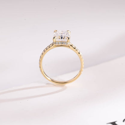 2.0 CT Radiant Pave Moissanite Engagement Ring