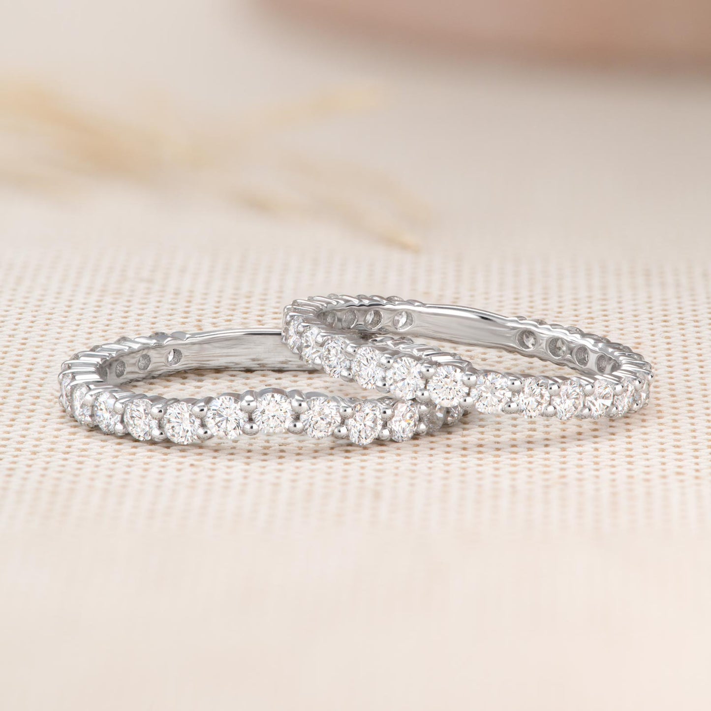 0.63 TCW Round Curved Moissanite Wedding Band