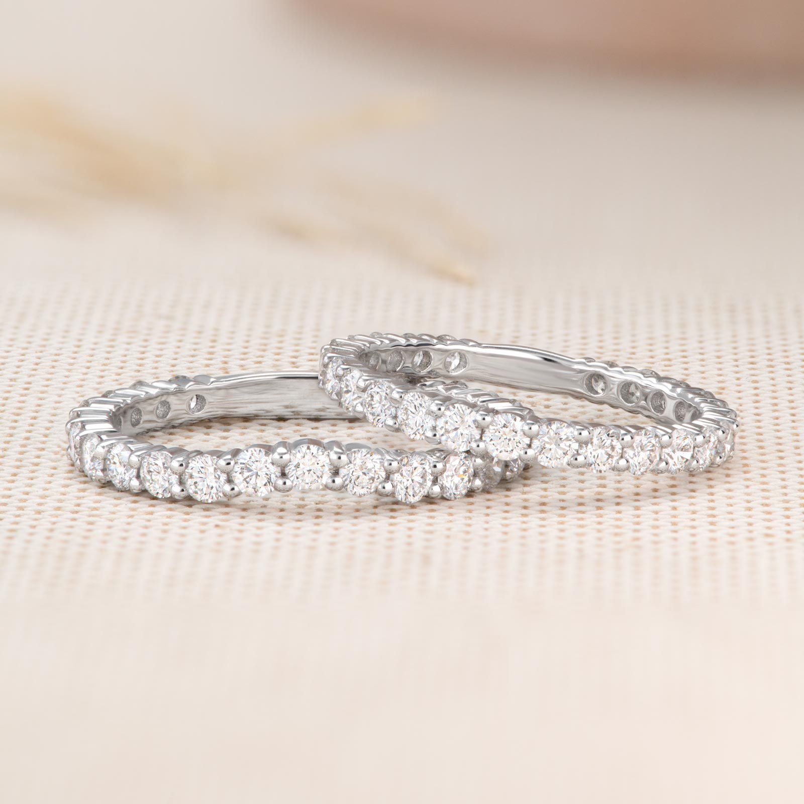 0.63 TCW Round Curved Moissanite Wedding Band