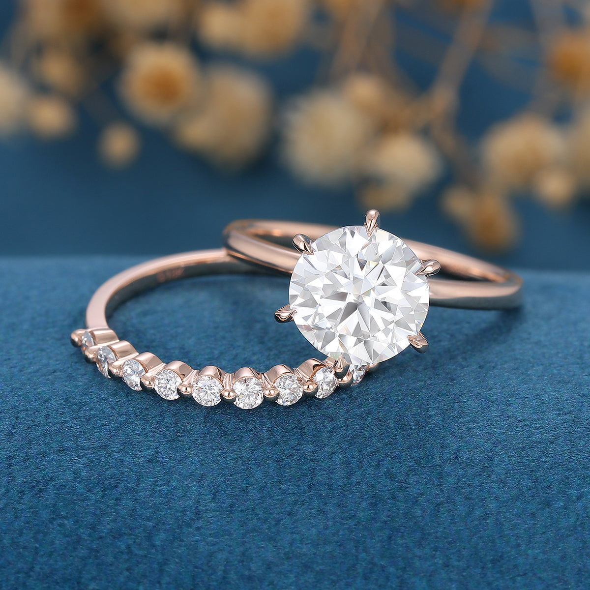 1.9 CT Round Solitaire Moissanite Bridal Set