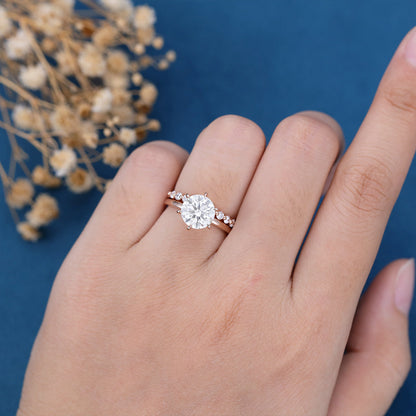1.9 CT Round Solitaire Moissanite Bridal Set