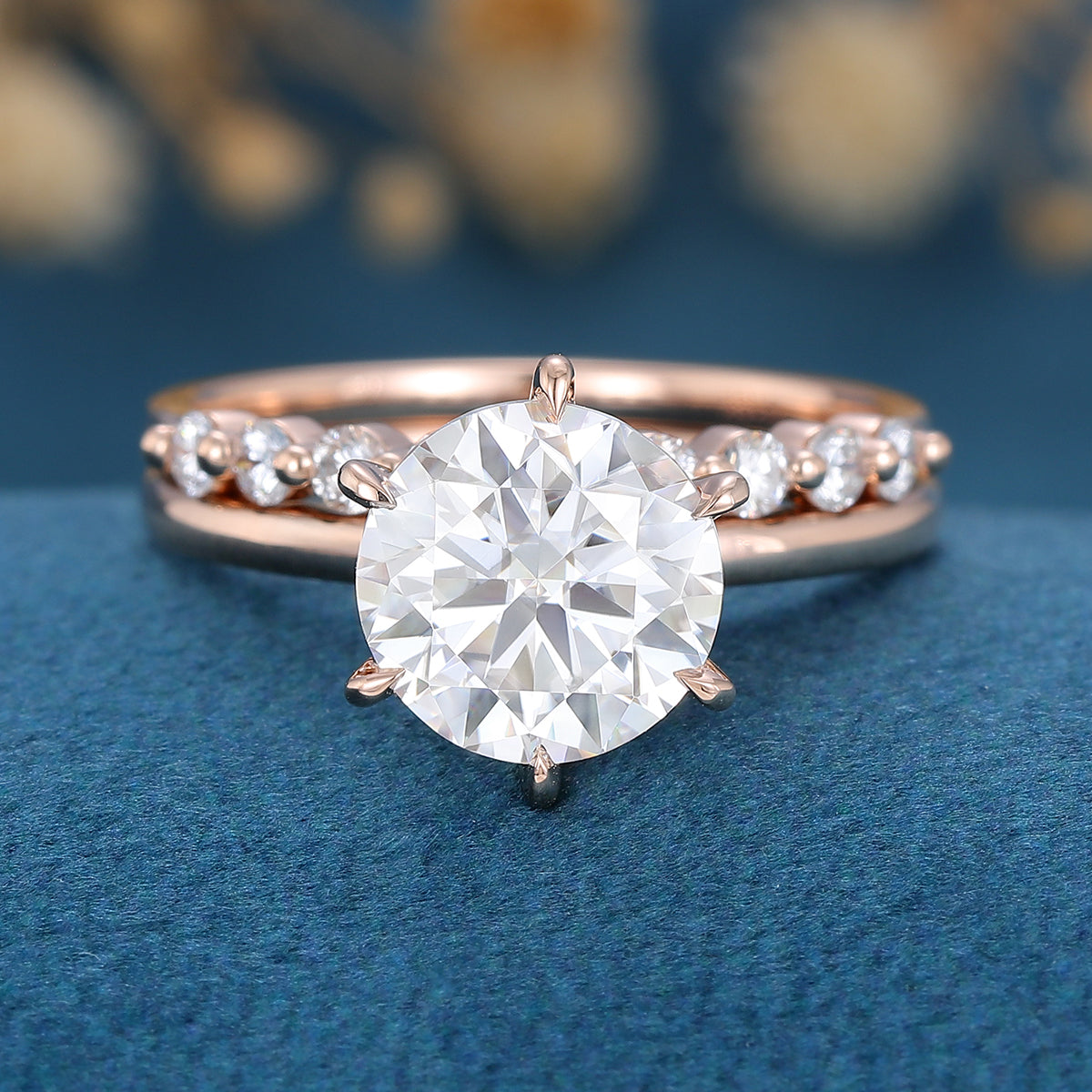 1.9 CT Round Solitaire Moissanite Bridal Set