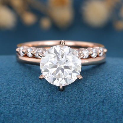 1.9 CT Round Solitaire Moissanite Bridal Set