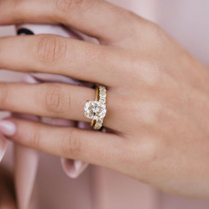 3.15 CT Elongated Cushion Solitaire Moissanite Engagement Ring