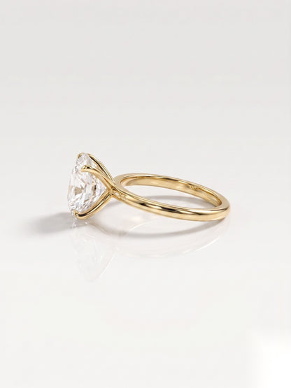 1.5 CT Oval Solitaire Moissanite Engagement Ring