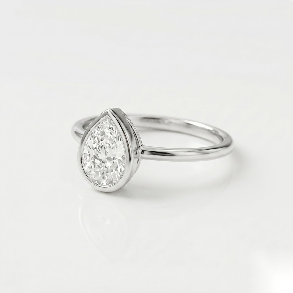 1 CT Pear Solitaire Moissanite Engagement Ring