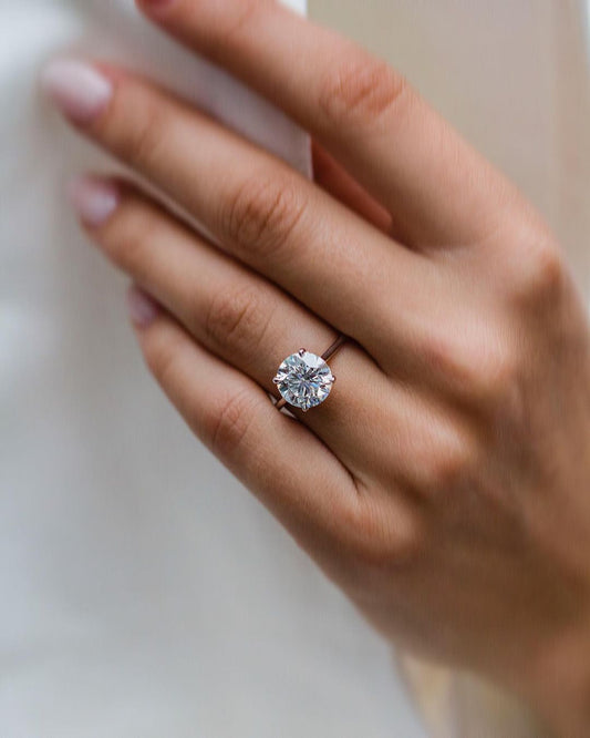 2.75 CT Round Hidden Halo & Pave Moissanite Engagement Ring