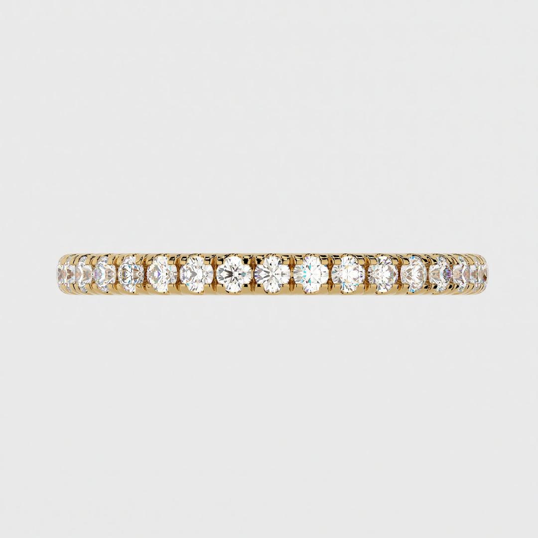 0.25 TCW Round Shaped Moissanite Wedding Band