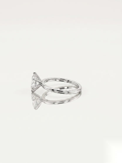 0.5 CT Marquise Solitaire Moissanite Engagement Ring