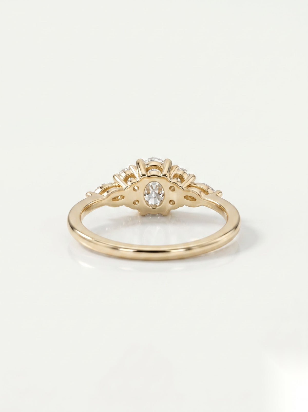 0.5 CT Oval Cluster Moissanite Engagement Ring