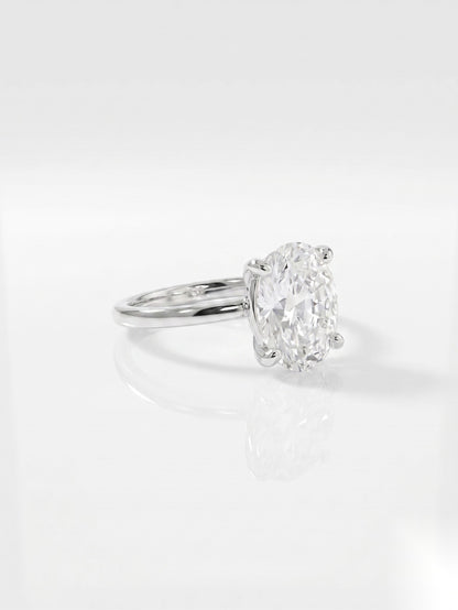 2.5 CT Oval Solitaire Moissanite Engagement Ring