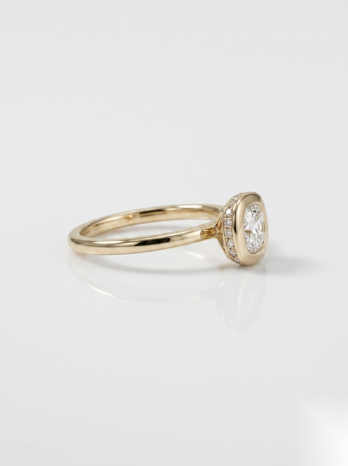 0.5 CT Cushion Hidden Halo Moissanite Engagement Ring