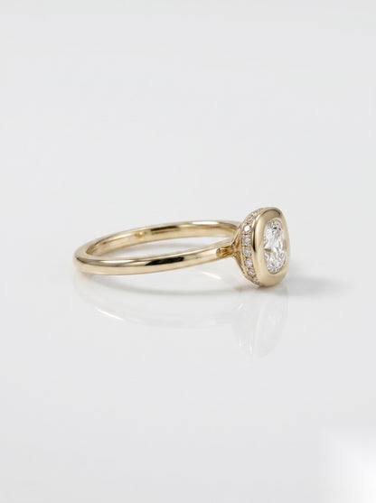 0.5 CT Cushion Hidden Halo Moissanite Engagement Ring