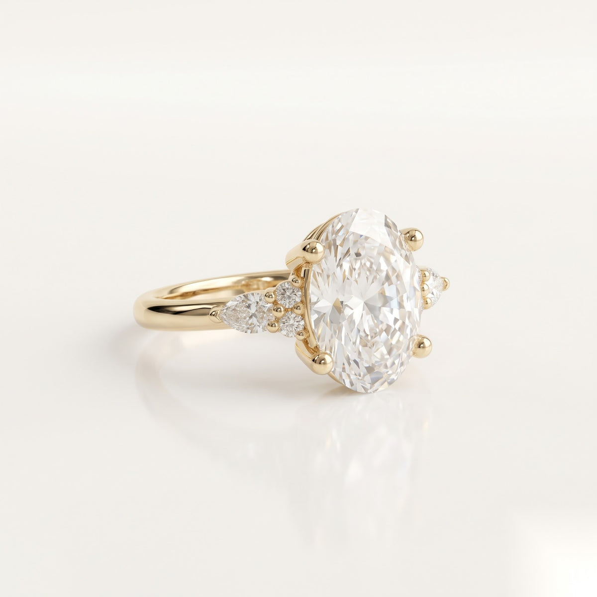 3 CT Oval Cluster Moissanite Engagement Ring