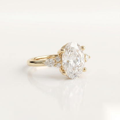 3 CT Oval Cluster Moissanite Engagement Ring