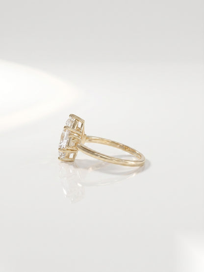 1.5 CT Marquise Five Stone Moissanite Engagement Ring