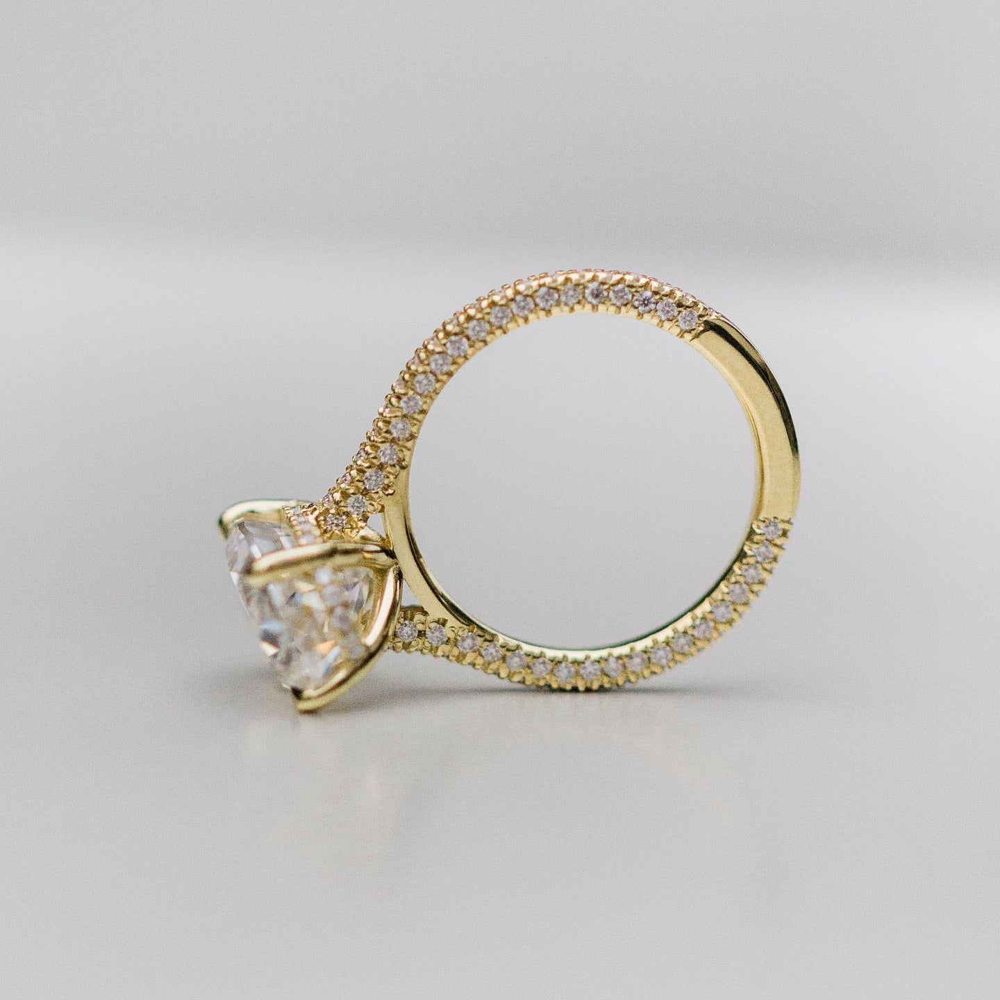 5 CT Oval Hidden Halo & Pave Moissanite Engagement Ring