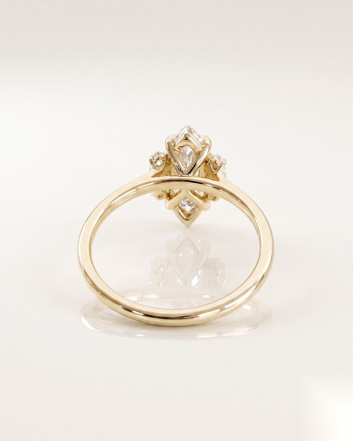 1 CT Marquise Three Stone Moissanite Engagement Ring