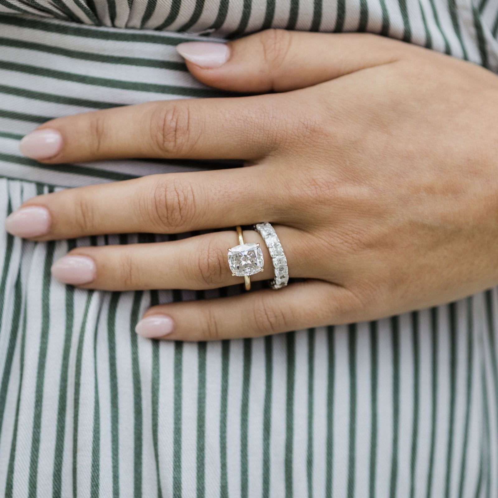 4.65 CT Elongated Cushion Solitaire Moissanite Engagement Ring