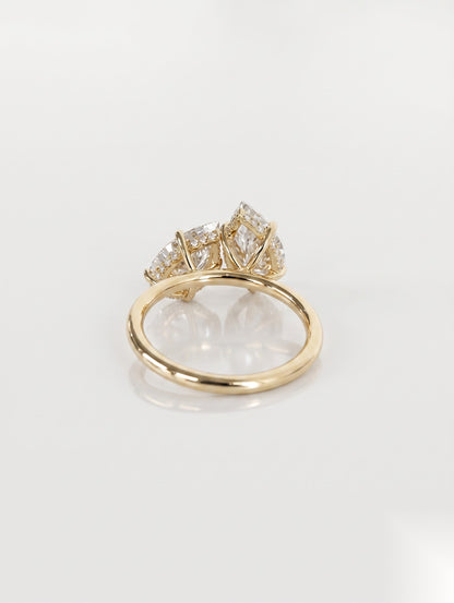 2.5 CT Pear Toi Et Moi Hidden Halo Moissanite Engagement Ring