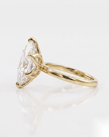 1.5 CT Marquise Solitaire Moissanite Engagement Ring
