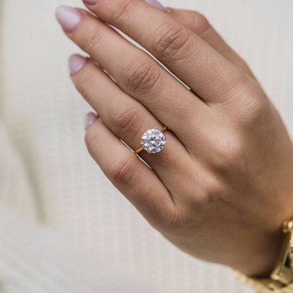 3 CT Round Solitaire Moissanite Engagement Ring