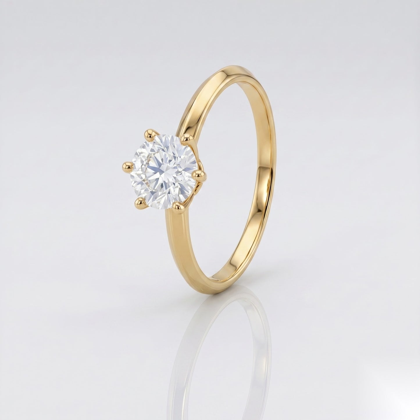 1.5 CT Round Solitaire Moissanite Engagement Ring