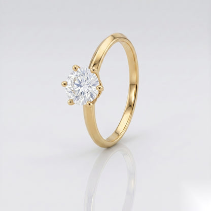 1.5 CT Round Solitaire Moissanite Engagement Ring