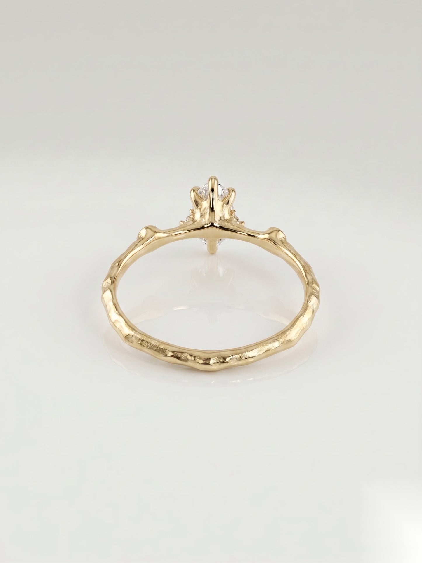 0.5 CT Oval Dainty Pave Moissanite Engagement Ring
