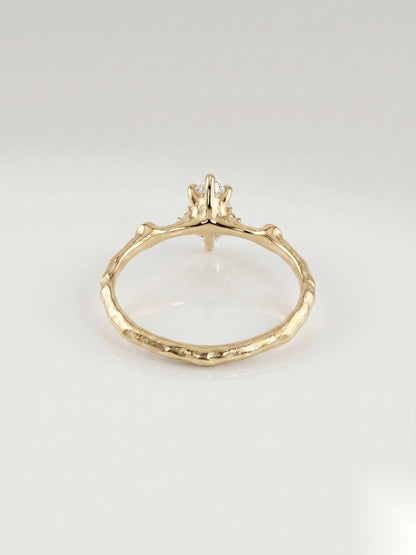 0.5 CT Oval Dainty Pave Moissanite Engagement Ring