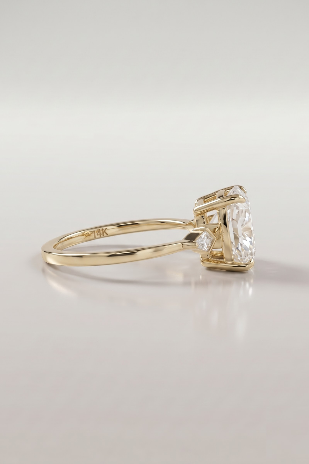 2.5 CT Cushion Three Stone Moissanite Engagement Ring