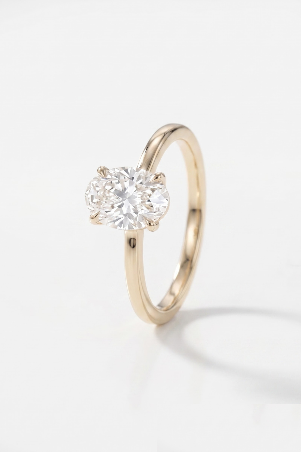 2 CT Oval Solitaire Moissanite Engagement Ring