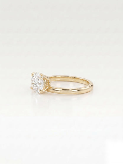 1 CT Oval Solitaire Moissanite Engagement Ring