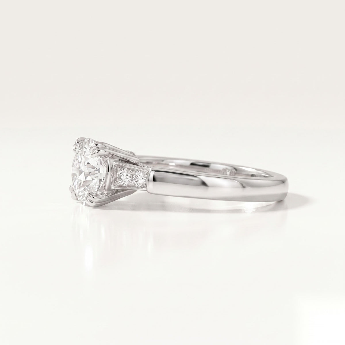 0.5 CT Round Dainty Pave Moissanite Engagement Ring