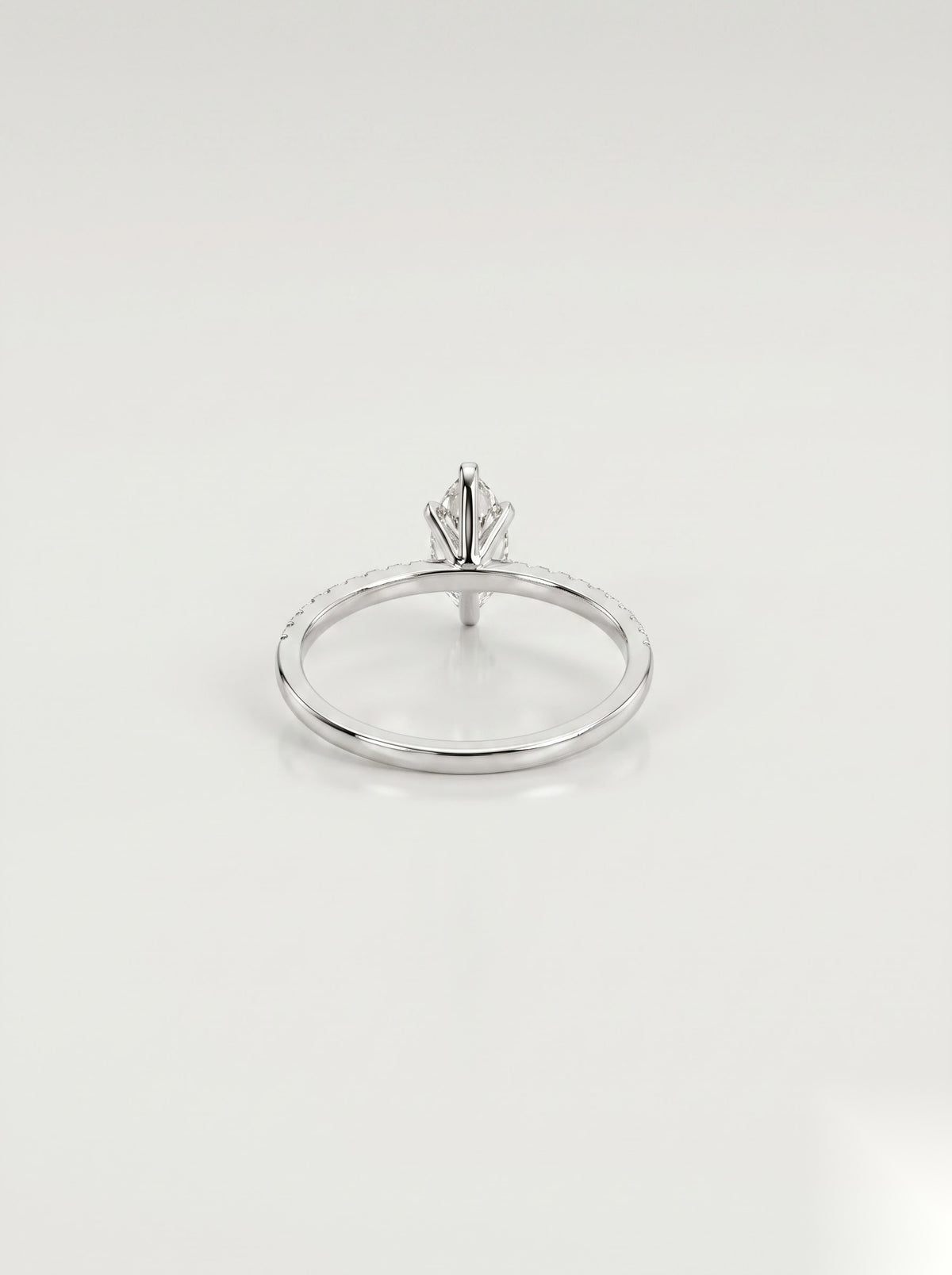 1 CT Marquise Pave Moissanite Engagement Ring