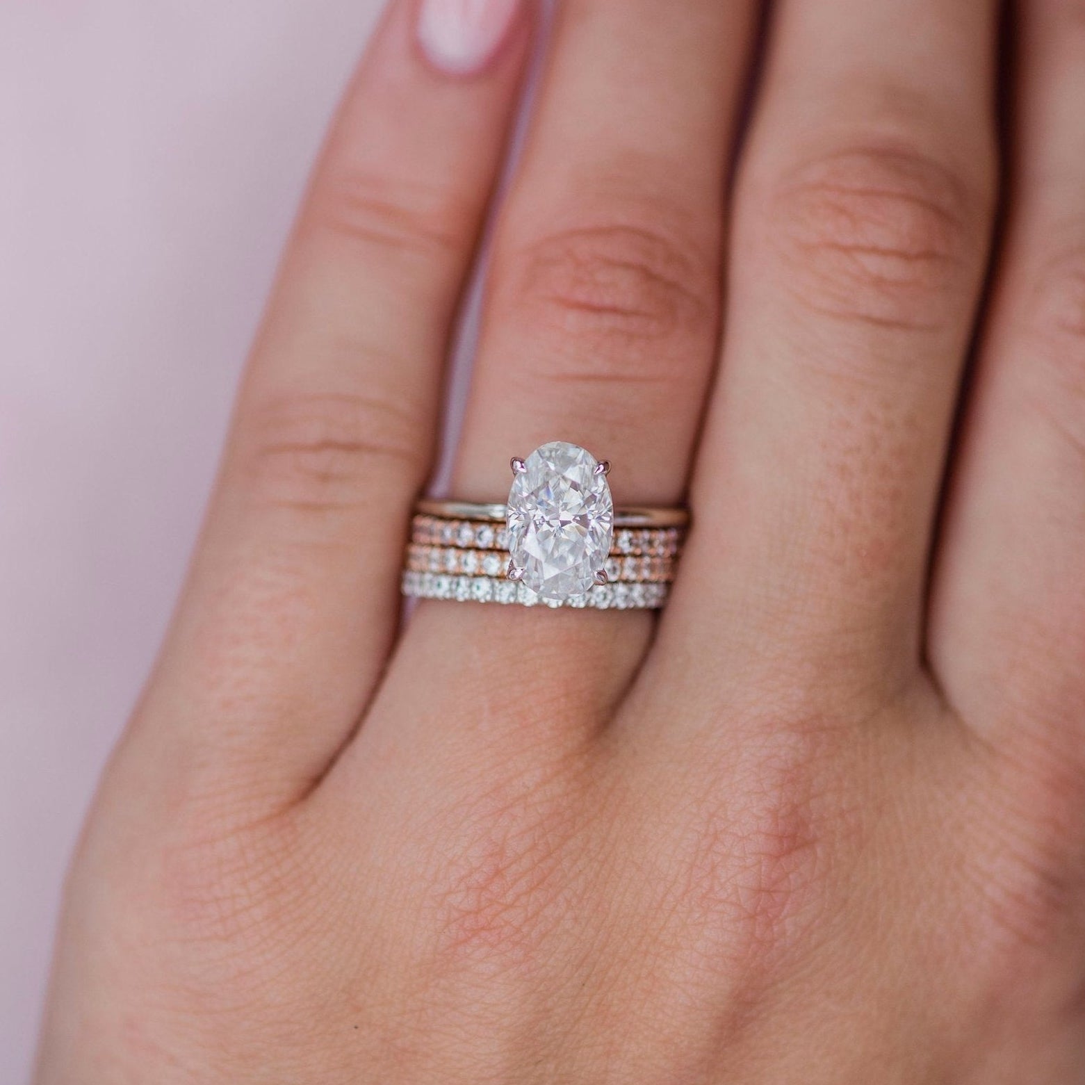 2.7 CT Oval Solitaire Moissanite Engagement Ring