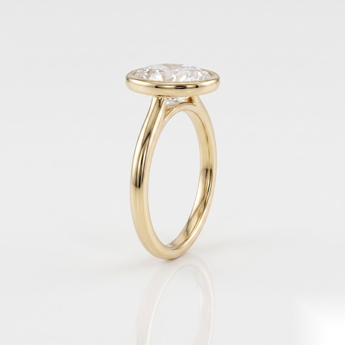 2.5 CT Oval Solitaire Moissanite Engagement Ring