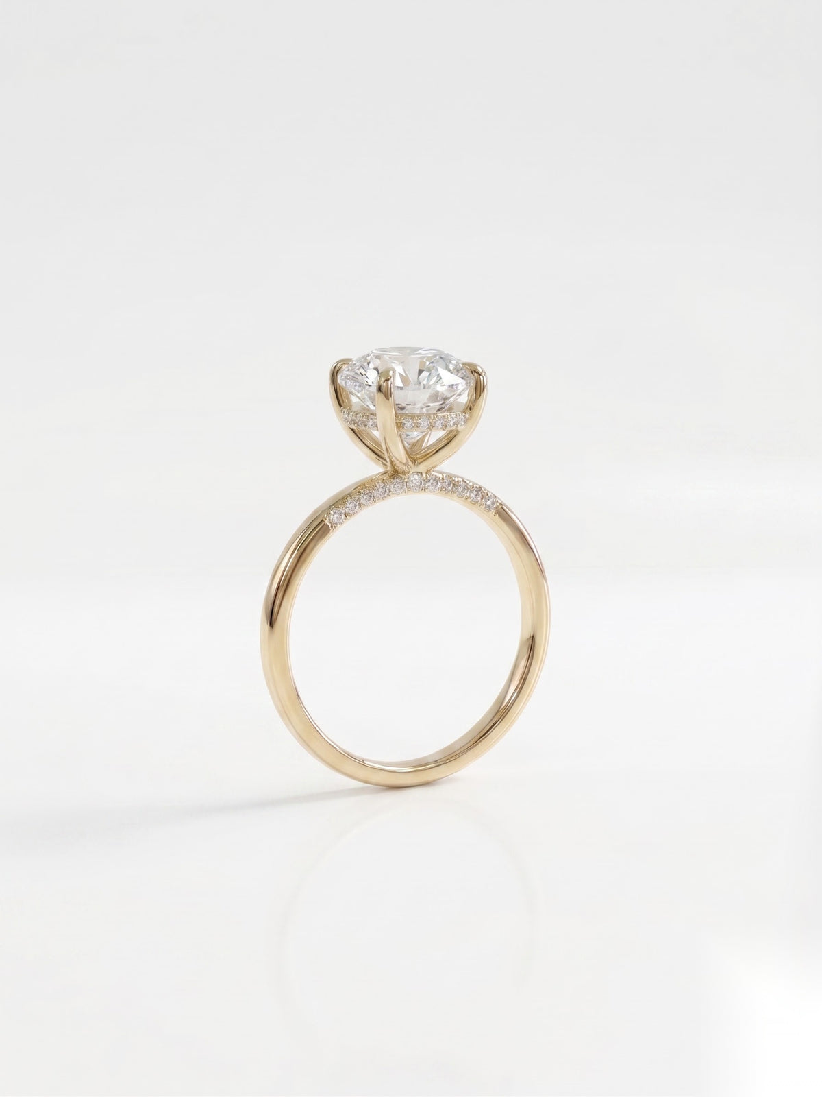 3 CT Oval Hidden Halo & Dainty Pave Moissanite Engagement Ring