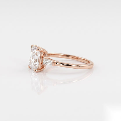 1.5 CT Radiant Five Stone Moissanite Engagement Ring