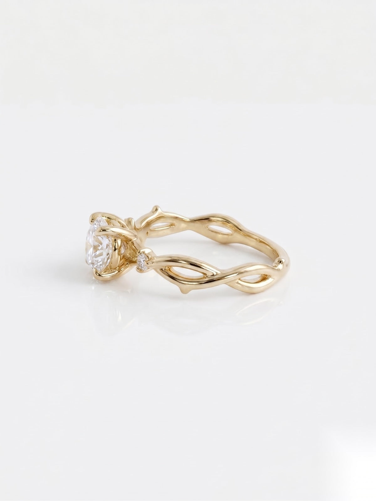 1 CT Round Dainty Pave Moissanite Engagement Ring