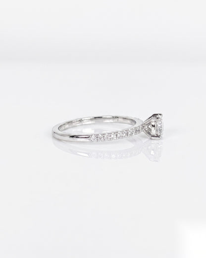 0.5 CT Round Pave Moissanite Engagement Ring