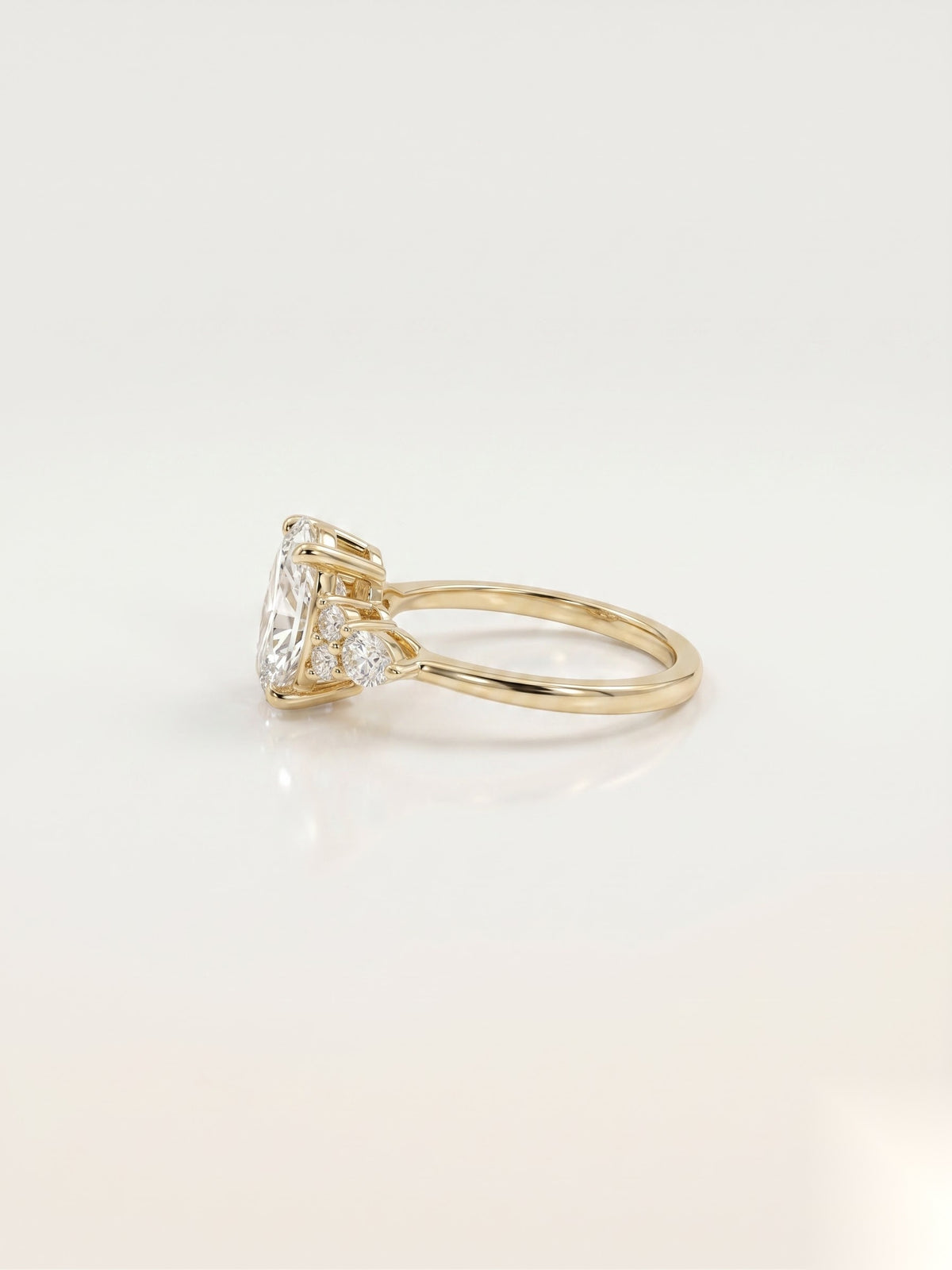 2.25 CT Oval Cluster Moissanite Engagement Ring