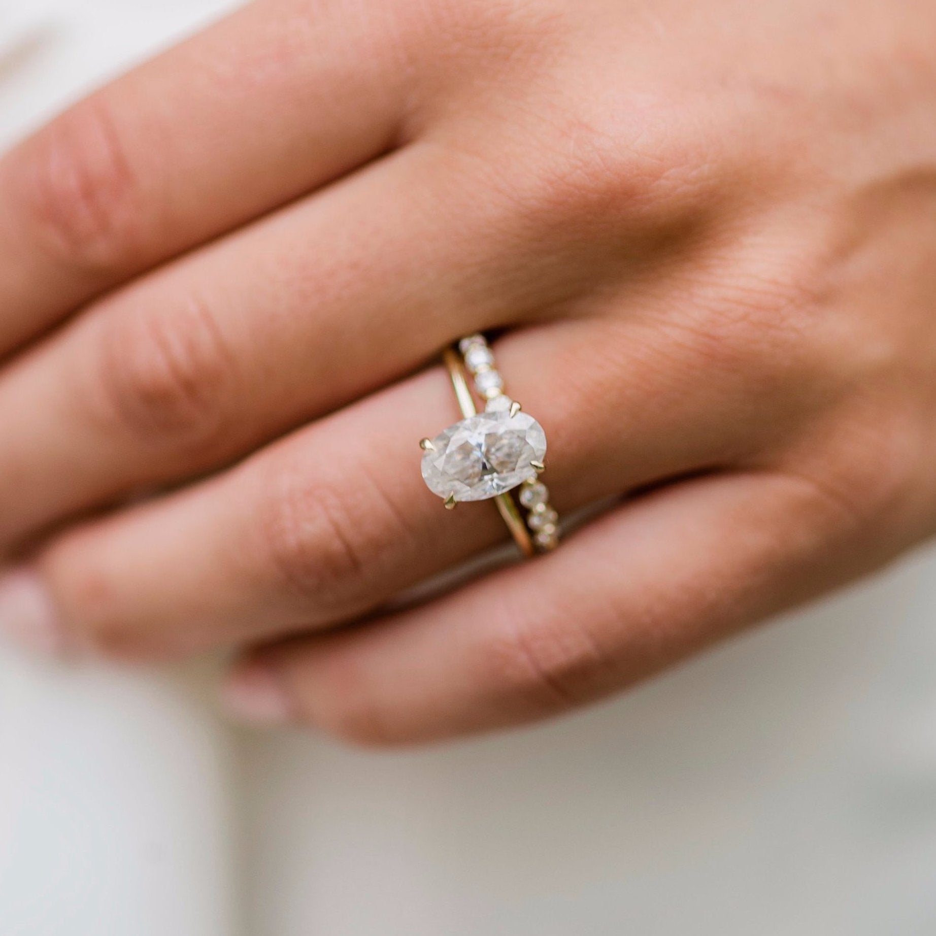 2.8 CT Oval Solitaire Moissanite Engagement Ring