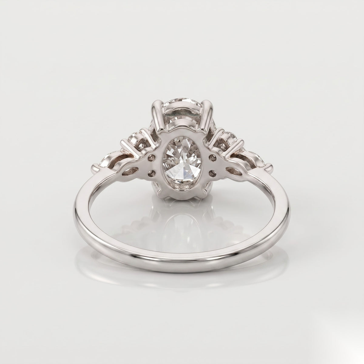 2 CT Oval Cluster Moissanite Engagement Ring