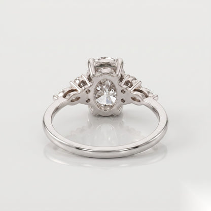 2 CT Oval Cluster Moissanite Engagement Ring