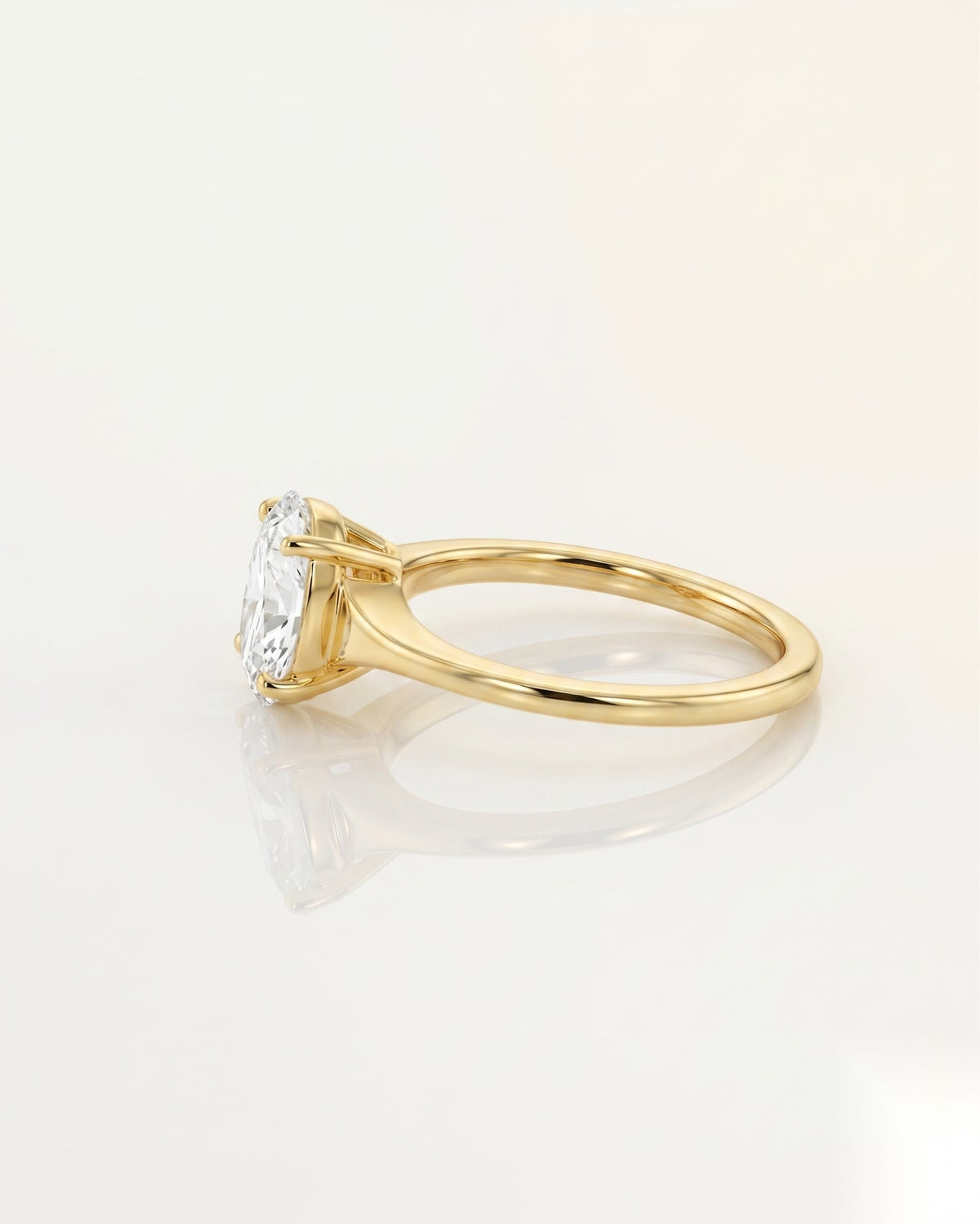 0.5 CT Oval Solitaire Moissanite Engagement Ring